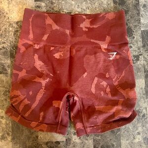 Gymshark Maroon Patterned Athletic Shorts